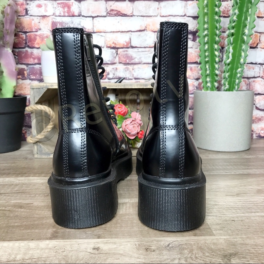 New Jeffrey Campbell Sopas Combat Boots Black Platform Size 9.5 - Picture 6 of 9
